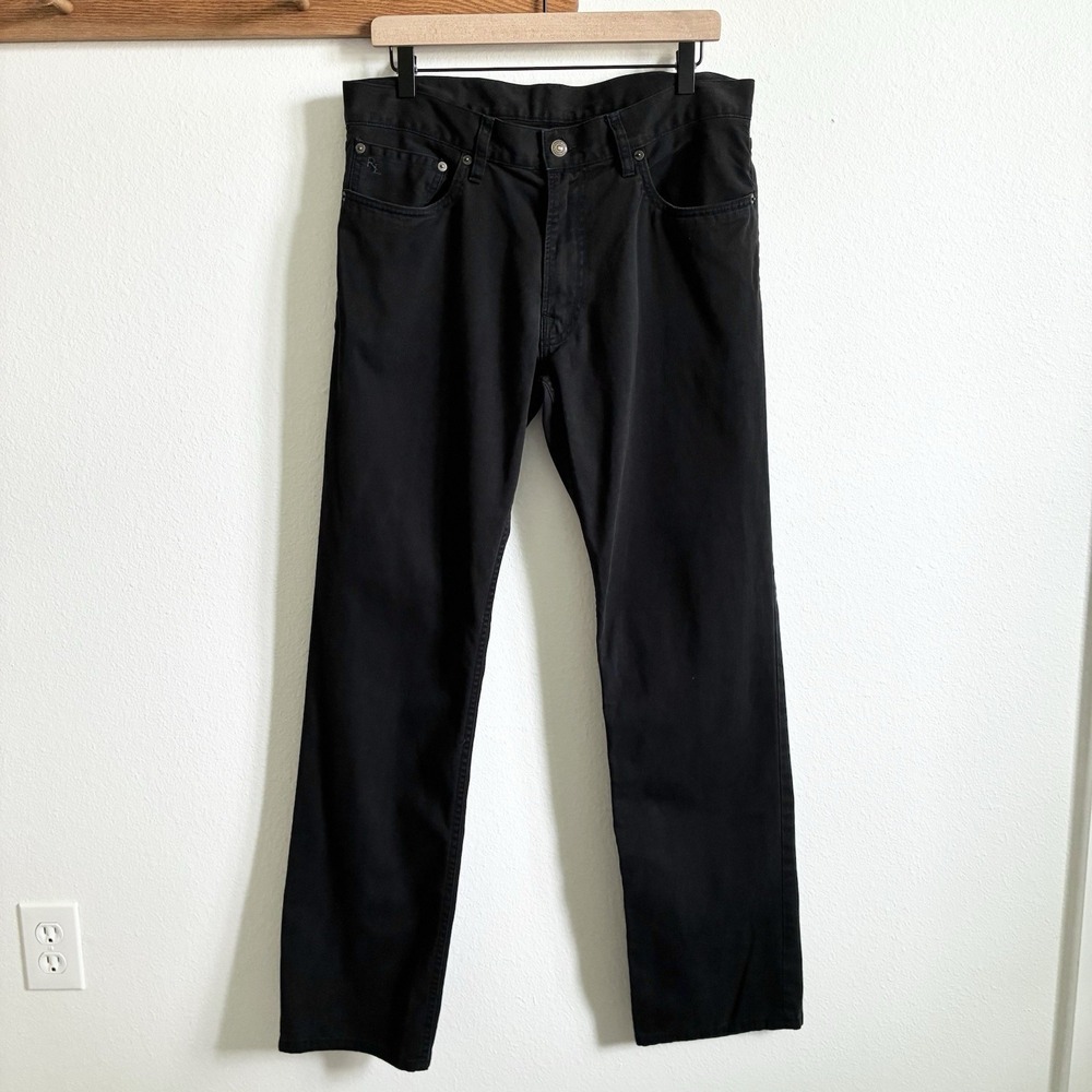 Polo Ralph Lauren 650 Straight Leg Black 100% Cotton Jeans Pants Mens 33x32